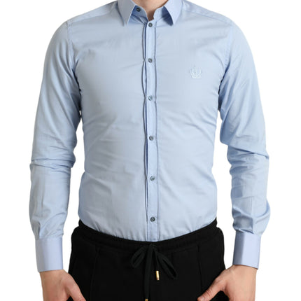 Camisa elegante de vestir azul delgado Fit Sky Blue