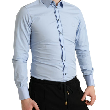 Camisa elegante de vestir azul delgado Fit Sky Blue