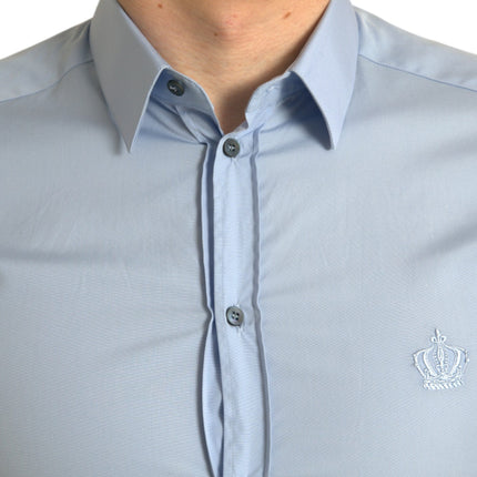 Camisa elegante de vestir azul delgado Fit Sky Blue