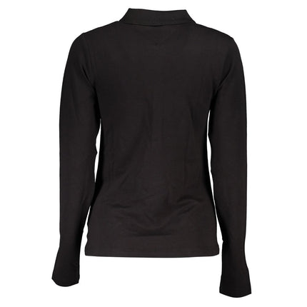 Black Cotton Women Polo Shirt