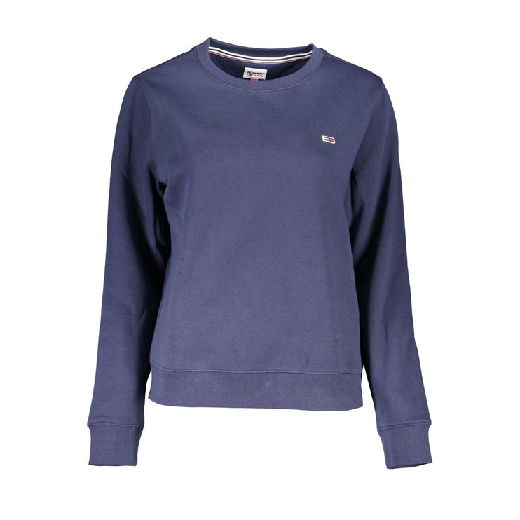 Blue Cotton Women Sweater