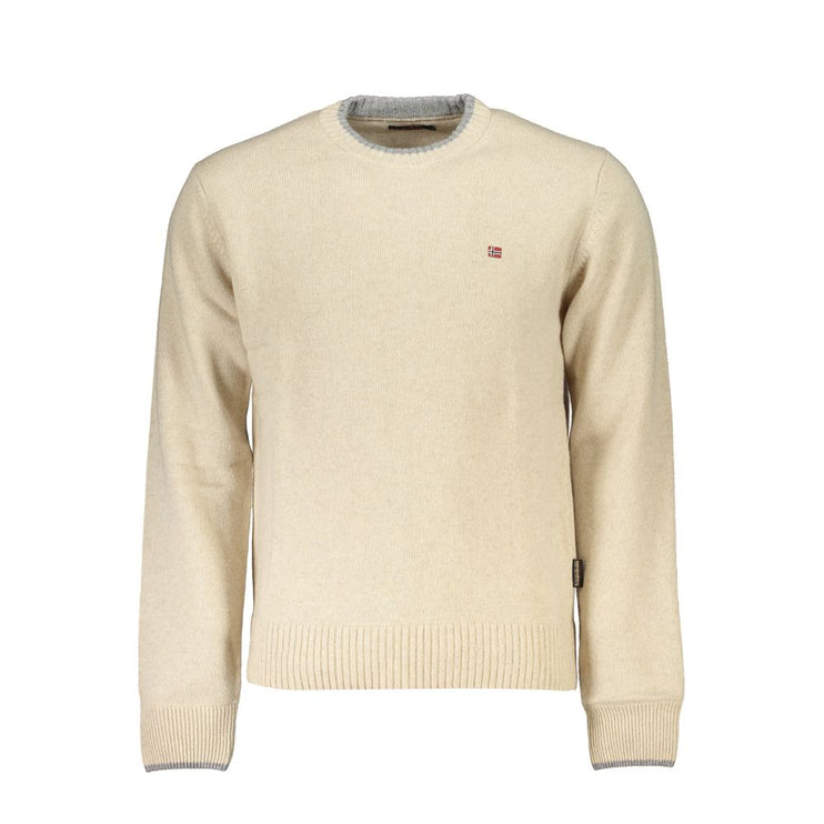 Maglione ricamato a cucina beige