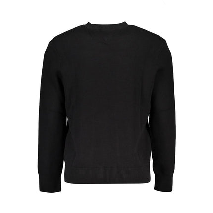 Black Cotton Men Sweater