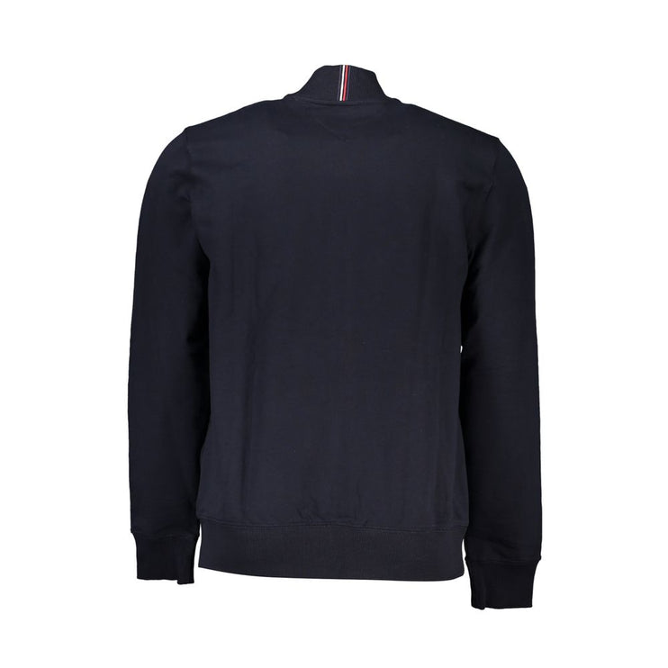 Sweat-shirt zip bleu élégant avec détail de broderie