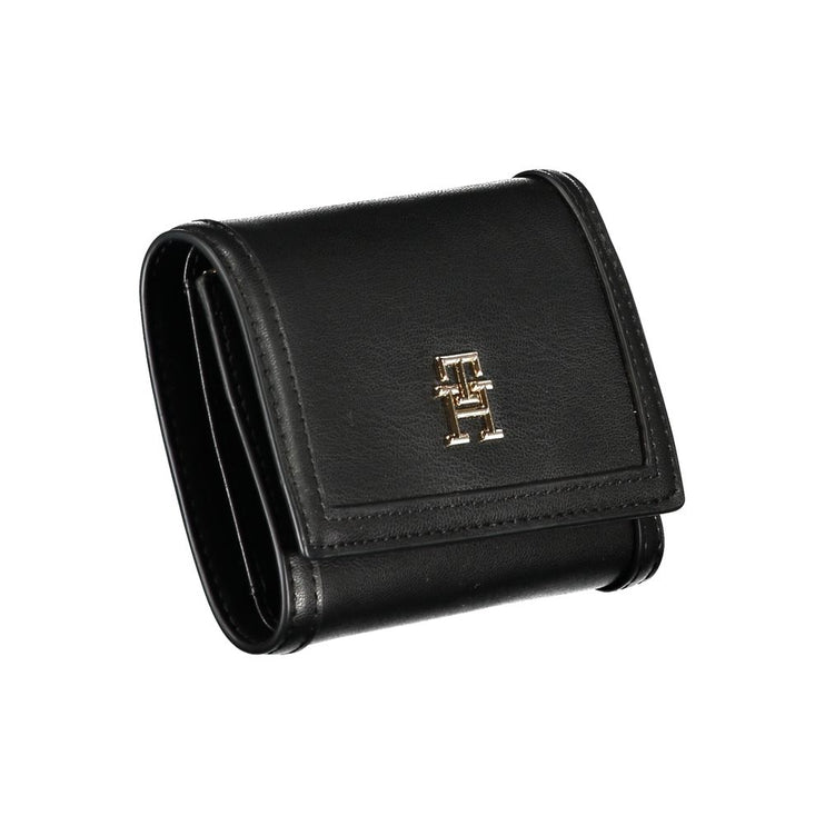 Sleek Black Double-Spaced Wallet with Logo