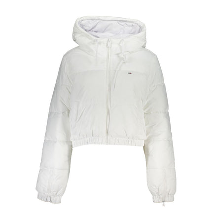 Elegant White Hooded Jacket - Sustainable Chic