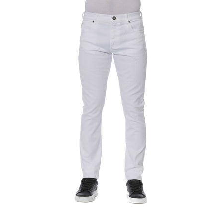 Elegantes jeans de mezcla de algodón blanco