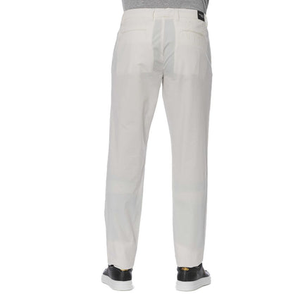 Pantalones de mezcla de algodón blanco elegante