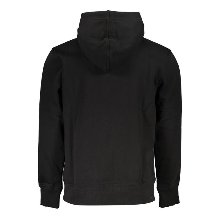 Chic Black Fleece Hooded Sweatshirt