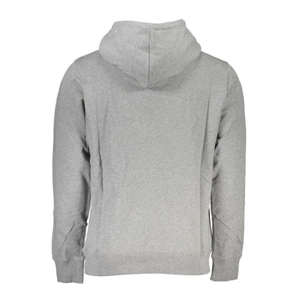 Chic Gray Hooded Sweatshirt with Central Pocket