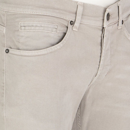 Pantalones de algodón estiramiento de beige elegantes