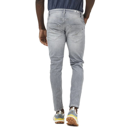 Elegantes jeans de icono de estiramiento gris