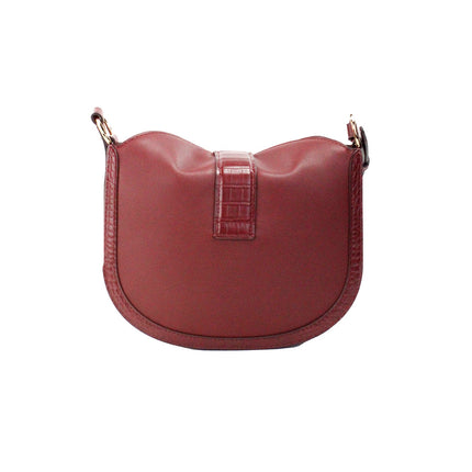 Gabby Bolso Crossbody pequeño plegable de piel color cereza oscuro