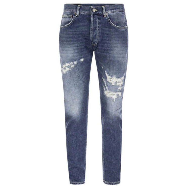 Jeans de algodón azul angustiado mius