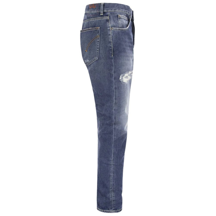 Jeans de algodón azul angustiado mius