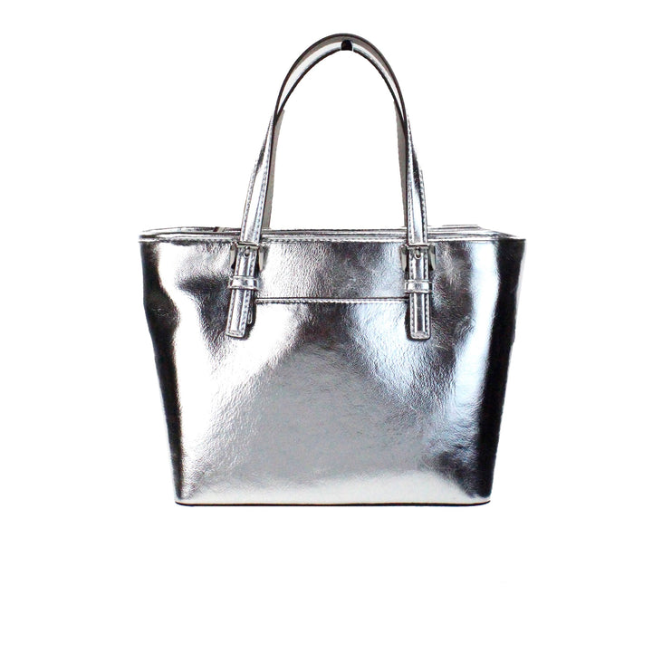 Jet Set Zilver Metallic XS Carryall Top Zip Tote Bag Tas