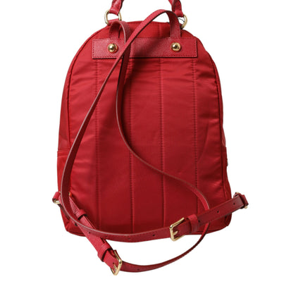 Embellished Red Backpack with Gold Detailing