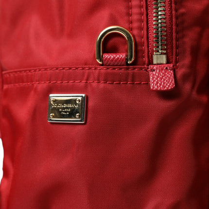 Embellished Red Backpack with Gold Detailing