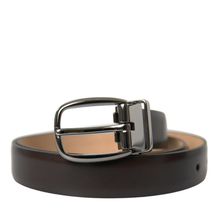 Elegant Dark Brown Leather Belt