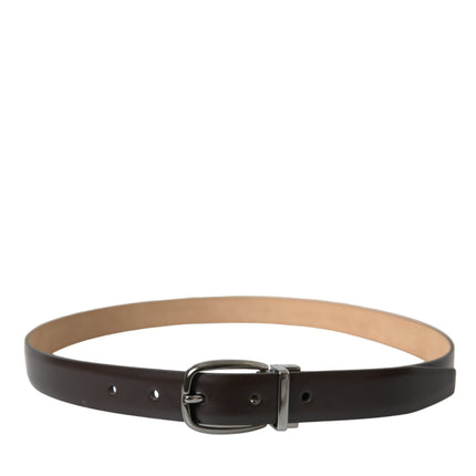 Elegant Dark Brown Leather Belt