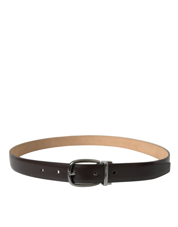 Elegant Dark Brown Leather Belt