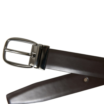 Elegant Dark Brown Leather Belt