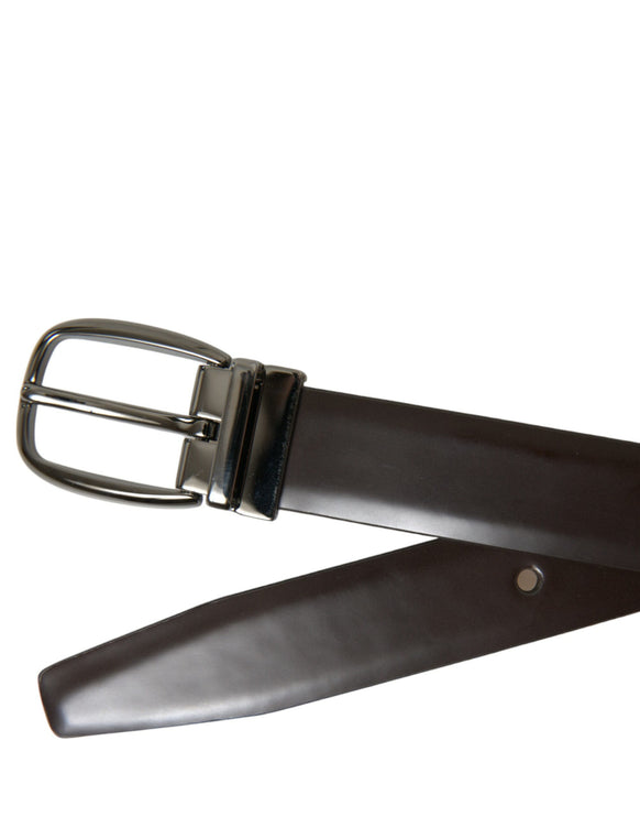 Elegant Dark Brown Leather Belt