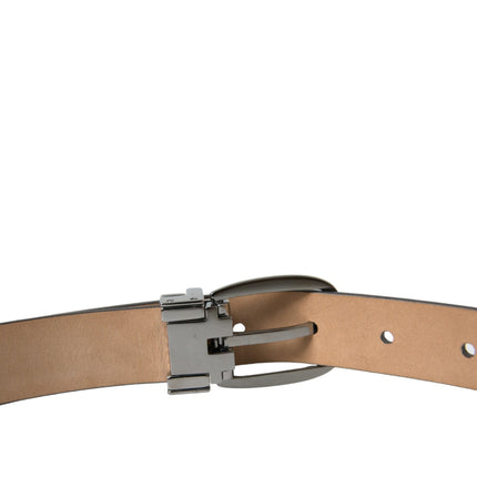 Elegant Dark Brown Calf Leather Belt