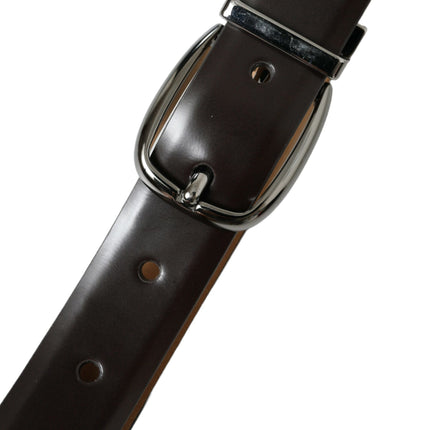 Elegant Dark Brown Calf Leather Belt