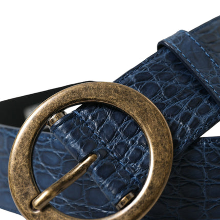 Elegant Italian Leather Belt with Metal Buckle