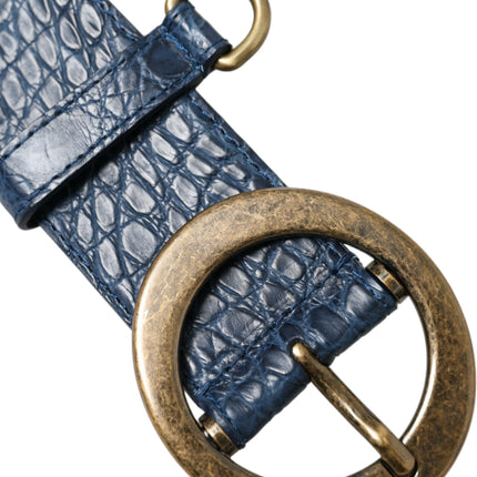 Elegant Italian Leather Belt with Metal Buckle