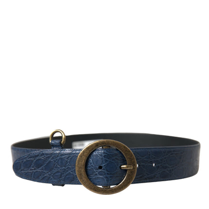 Elegant Italian Leather Belt with Metal Buckle