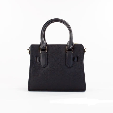 Hamilton XS Bolsa pequeña de cuero negro granulado Satchel Crossbody Monedero