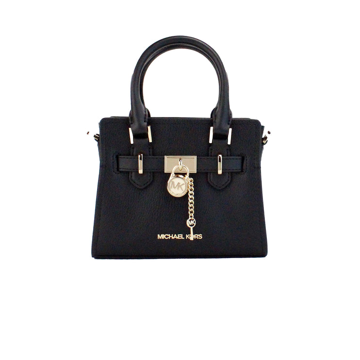 Hamilton XS Bolsa pequeña de cuero negro granulado Satchel Crossbody Monedero