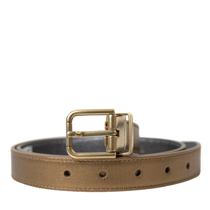 Metallic Gold Leather Belt - Timeless Elegance