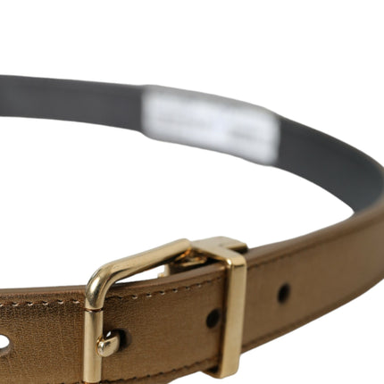 Metallic Gold Leather Belt - Timeless Elegance