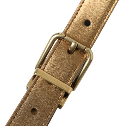 Metallic Gold Leather Belt - Timeless Elegance