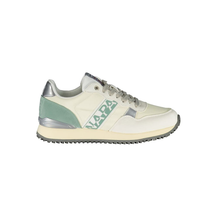 Sneaker sportive White Lace-up chic con dettagli di contrasto