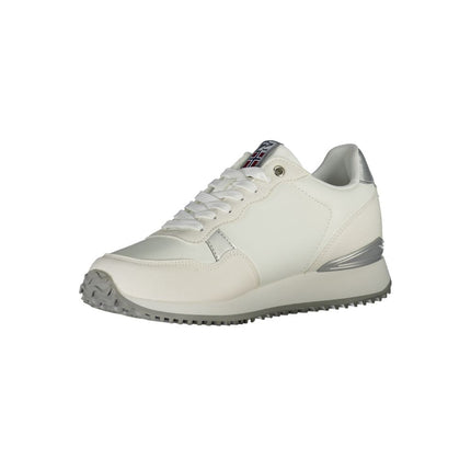 Chique witte veter sneakers met contrastdetail