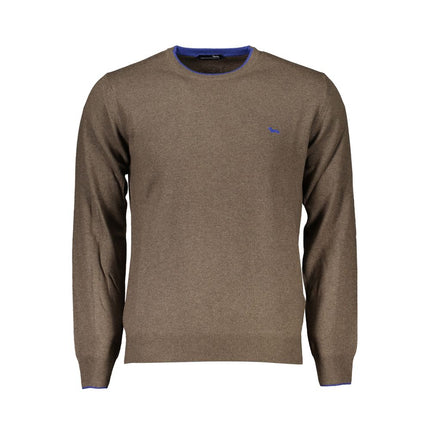 Elegant Crew Neck Contrast Detail Sweater