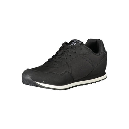 Elegantes zapatillas bordadas negras con cordones