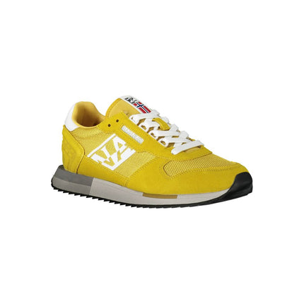 Zapatillas de cordón vibrantes de contraste amarillo