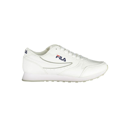 Chic White Lace-Up Sneakers with Contrast Detailing