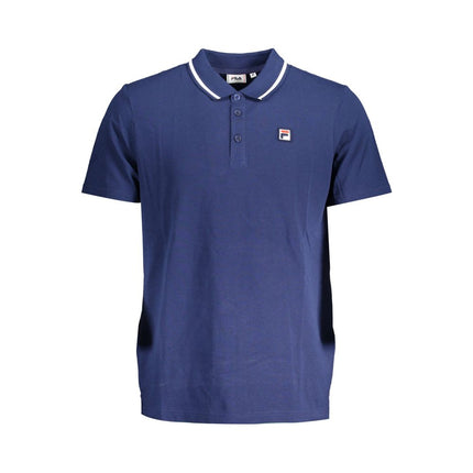 Polo en coton bleu classique avec des détails de contraste