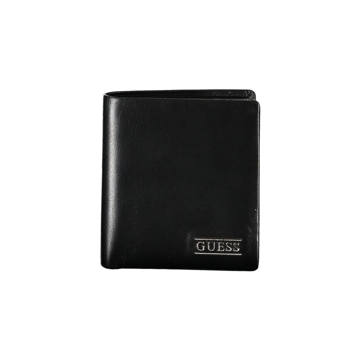 Elegante cartera de piel negra para hombre