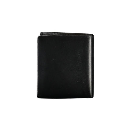 Elegante cartera de piel negra para hombre