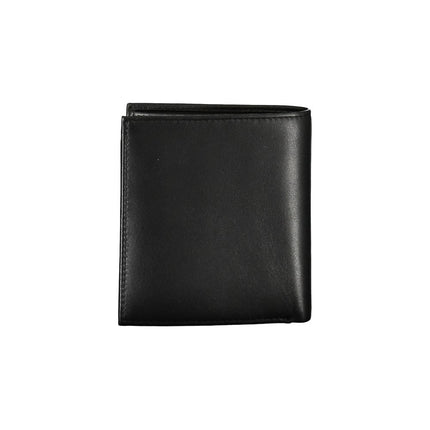 Elegante cartera de piel negra