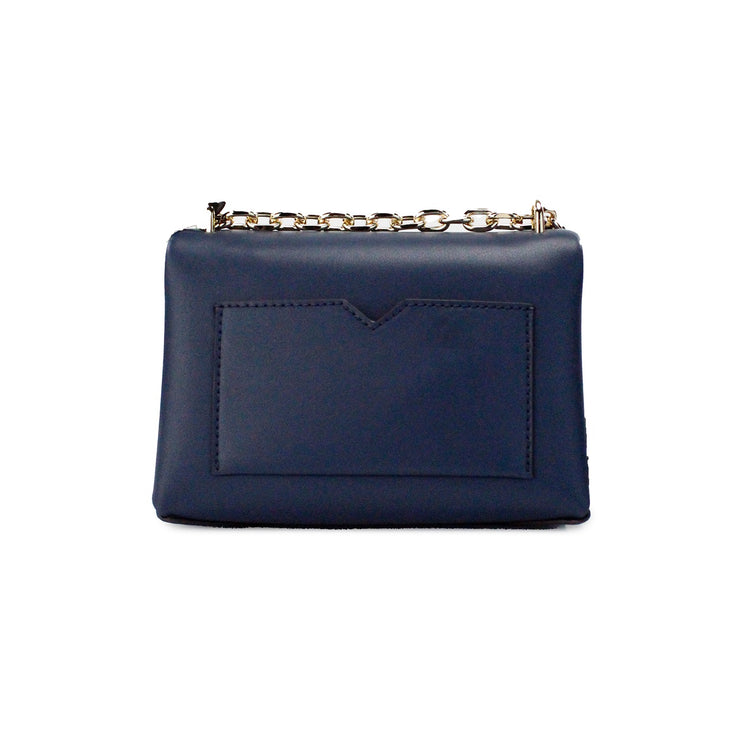 Cece Small Navy Bolso cruzado convertible de piel vegana con solapa