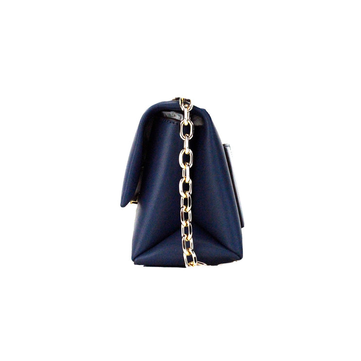 Cece Small Navy Bolso cruzado convertible de piel vegana con solapa