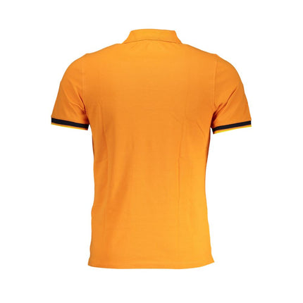 Polo de detalle de contraste naranja vibrante